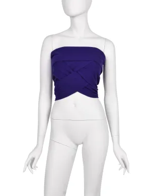 Romeo Gigli Vintage SS 1991 Purple Stretch Cotton Tube Top