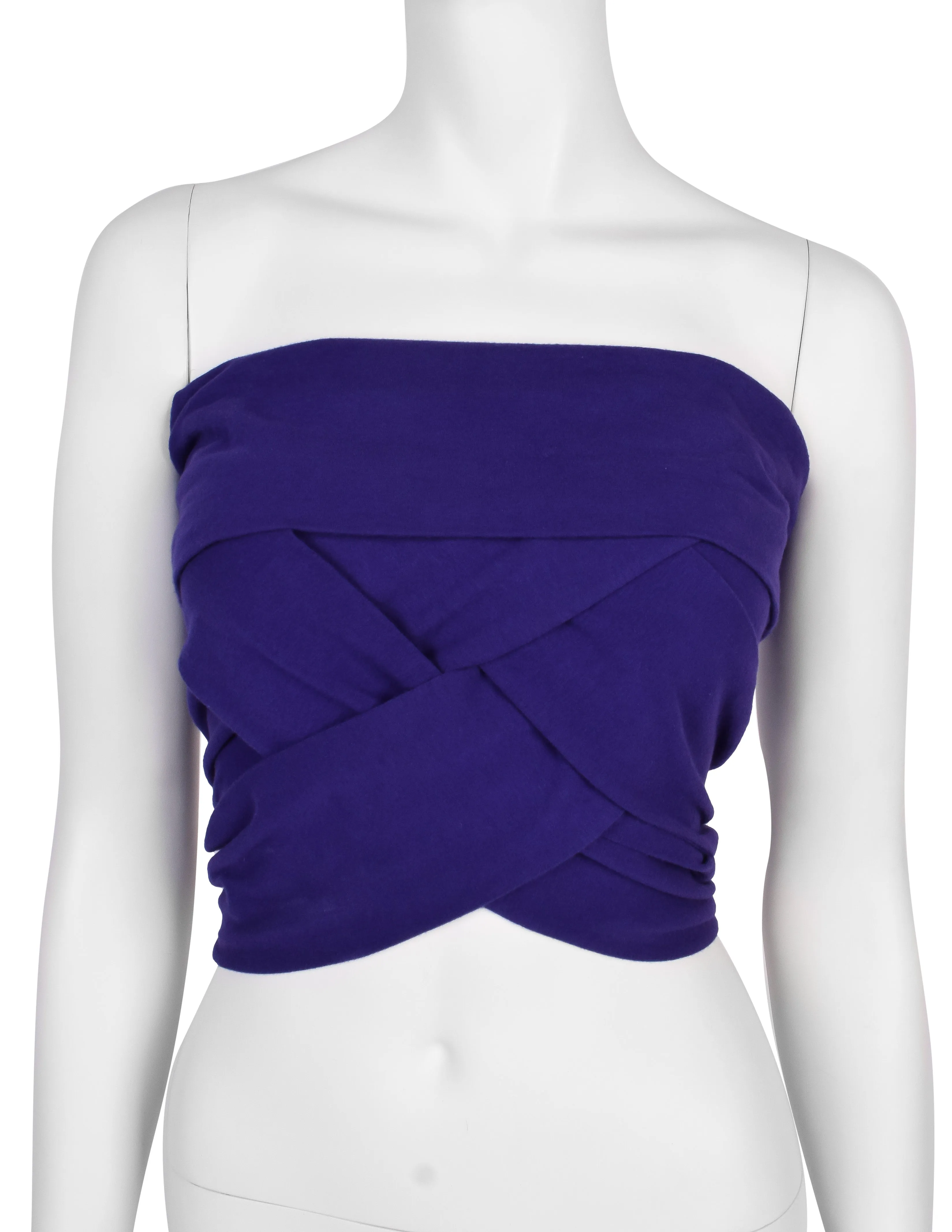 Romeo Gigli Vintage SS 1991 Purple Stretch Cotton Tube Top