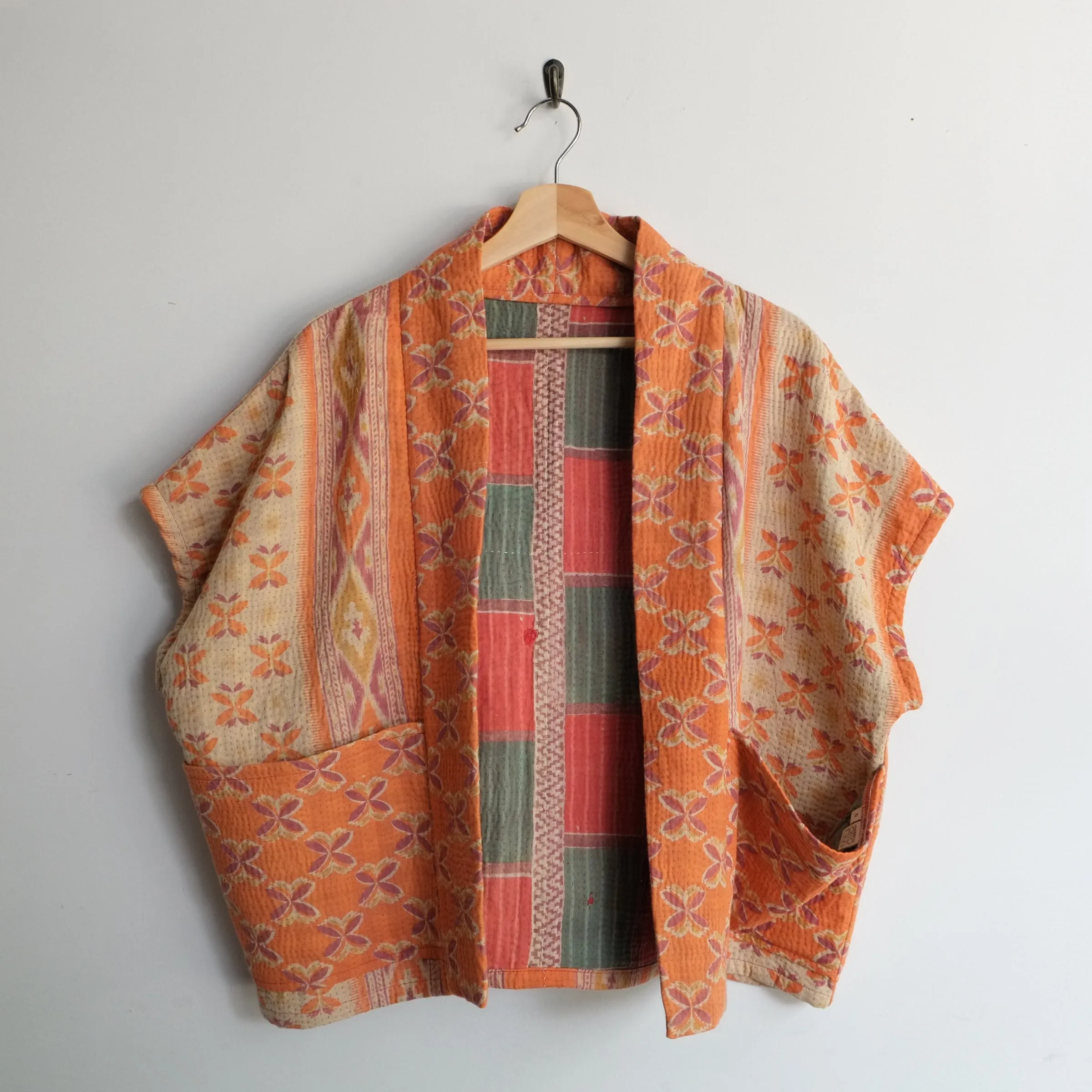 S Orange with Orange Flowers Anoushka Jacket SS033