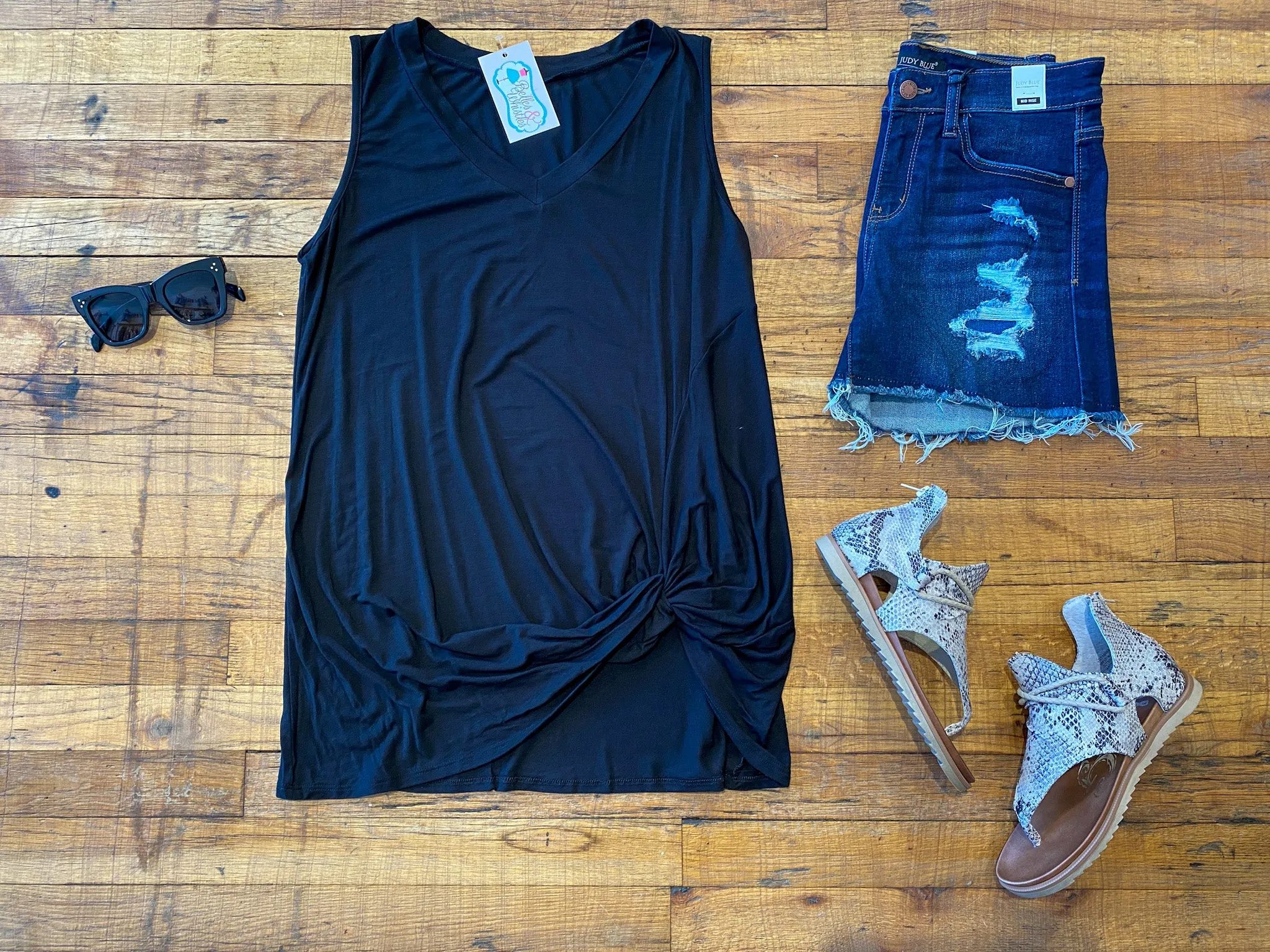 SALE! Twist and Shout Tank in Black