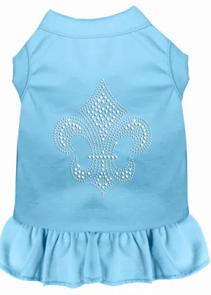 Silver Fleur De Lis Rhinestone Dress Baby Blue Xs (8)