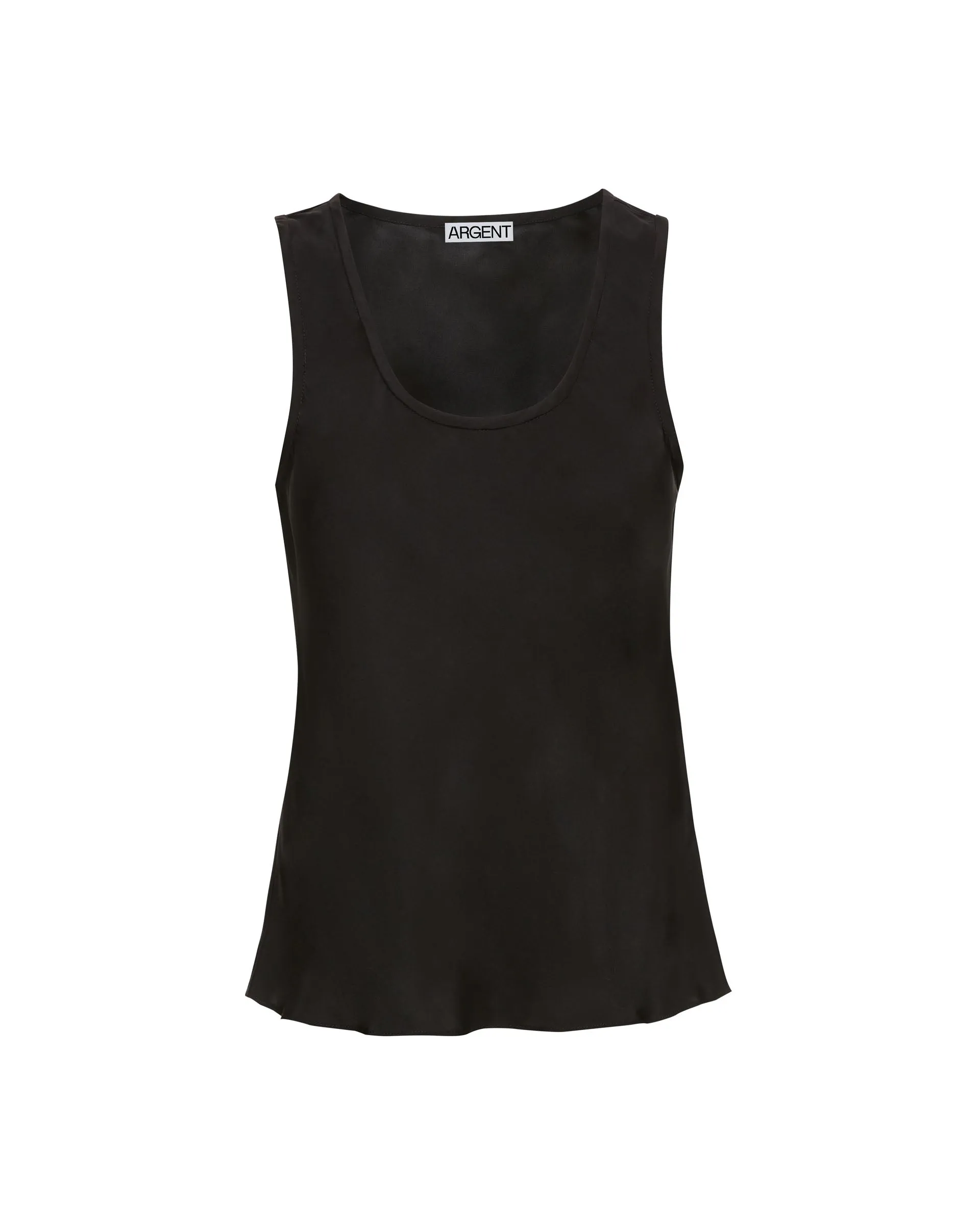 Tank in Matte-side Silk Charmeuse | Black