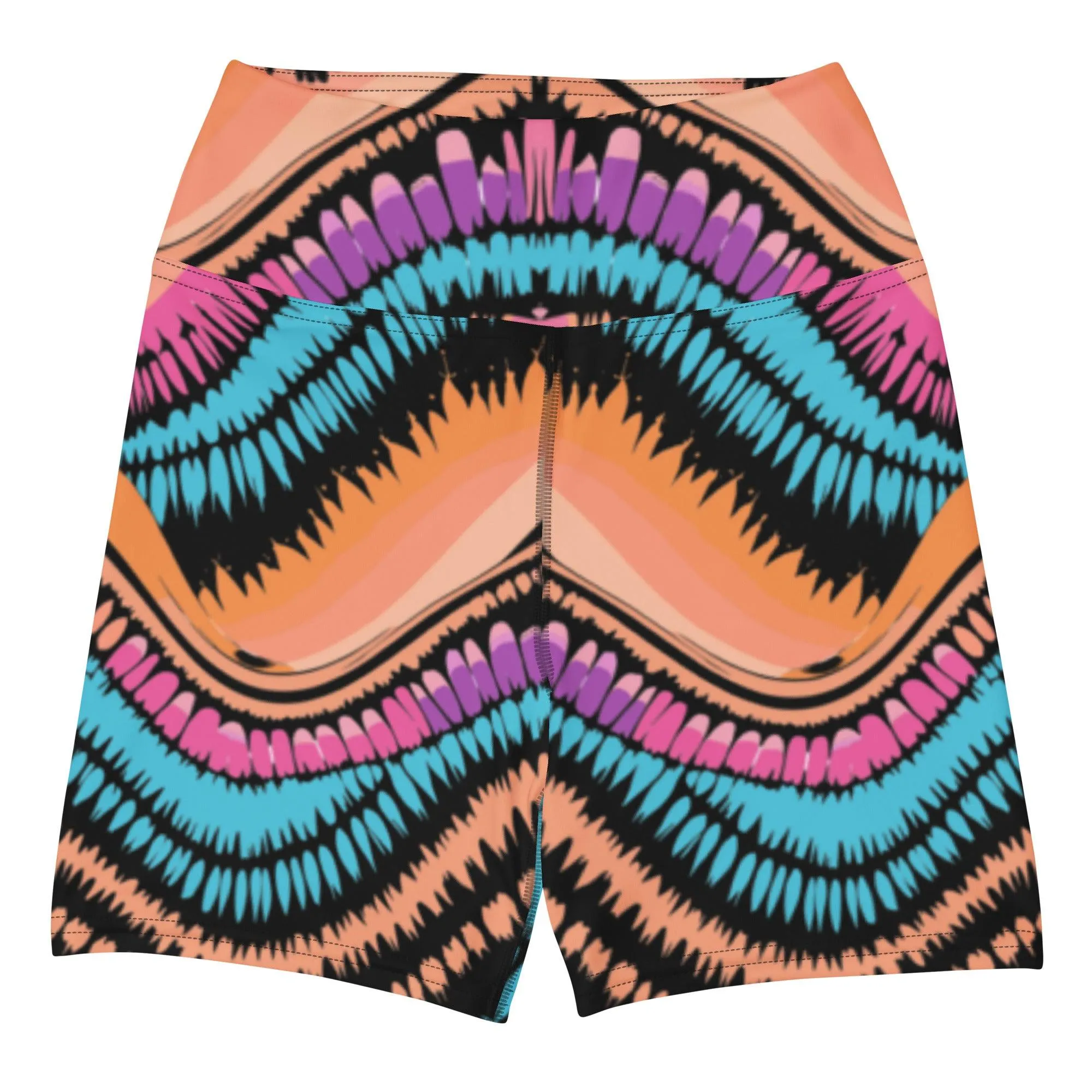 Tie-dye Yoga Shorts Peachy Crush Waves