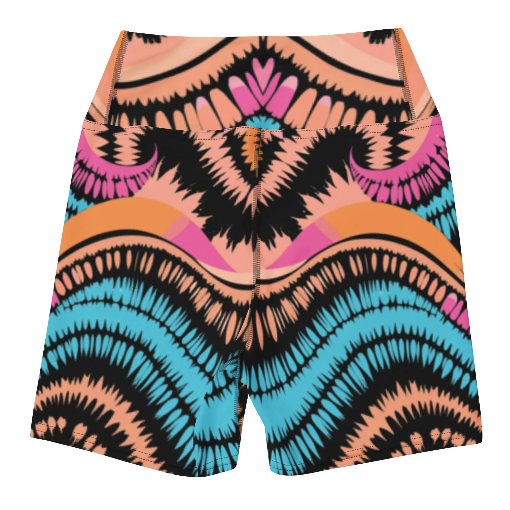 Tie-dye Yoga Shorts Peachy Crush Waves