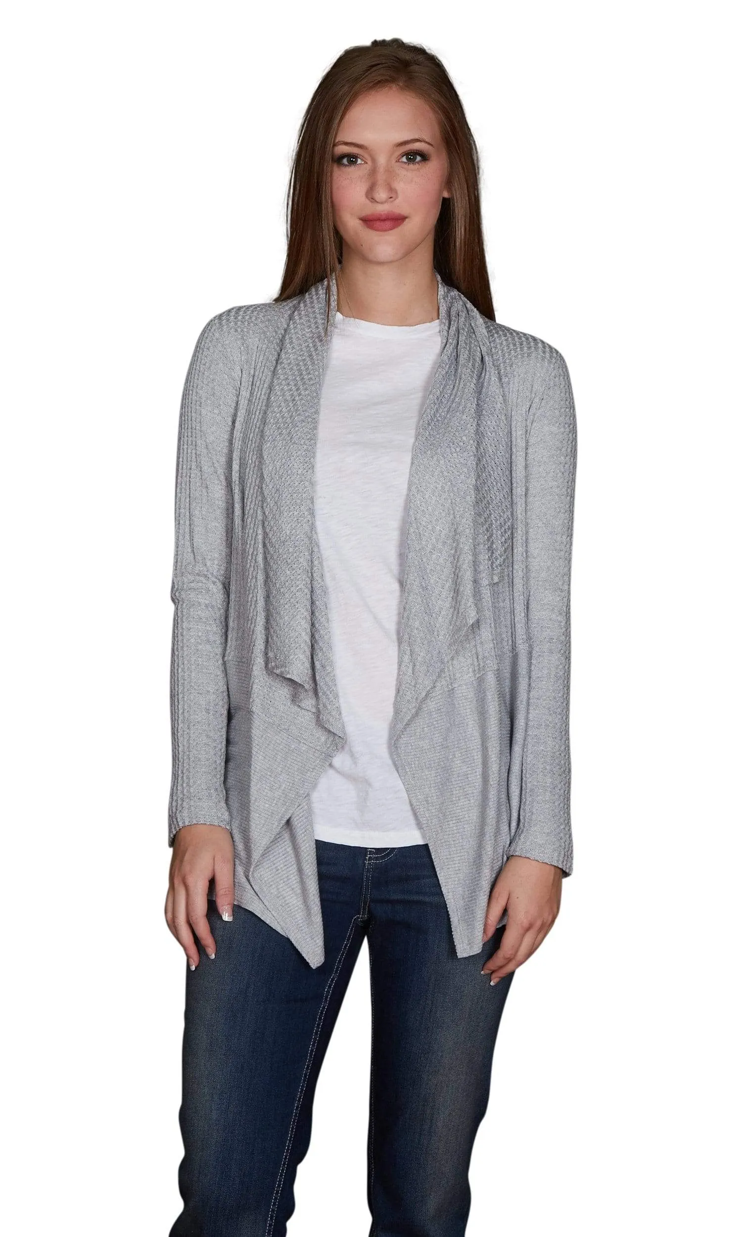 Velvet by Graham & Spencer Bertha Waffle Knit Drape Cardigan