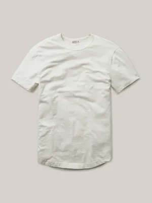 White Sand Venice Wash Slub Curved Hem Tee